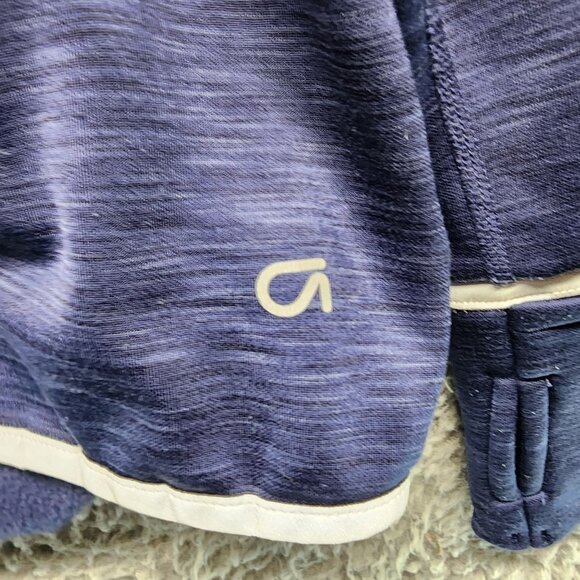 Gap Fit Shirt Womens XL Indigo Blue Orbit Fleece Pullover Hoodie Zip Pockets - Picture 8 of 11